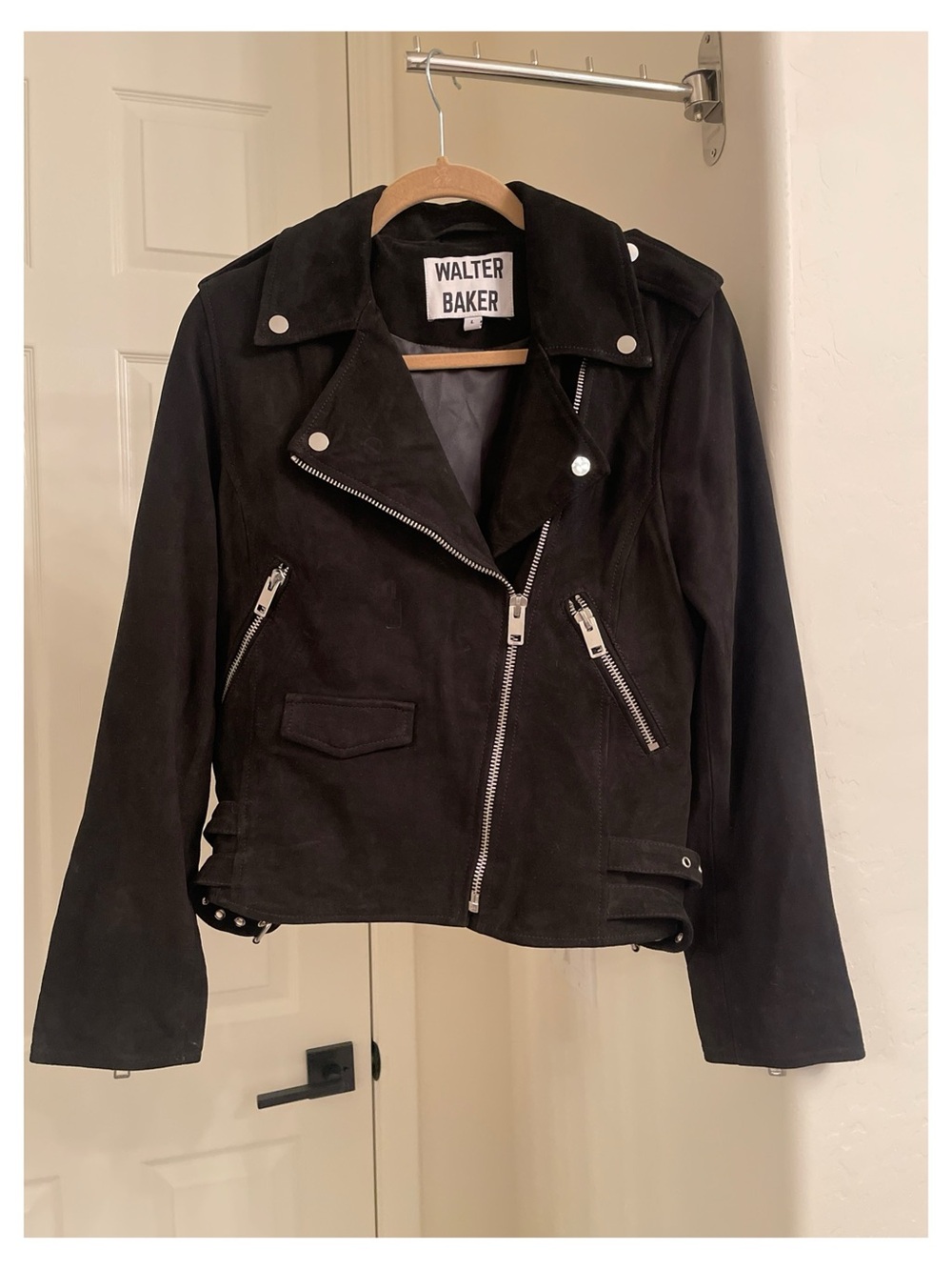 Walter Baker Black Suede Asymmetrical Moto Jacket